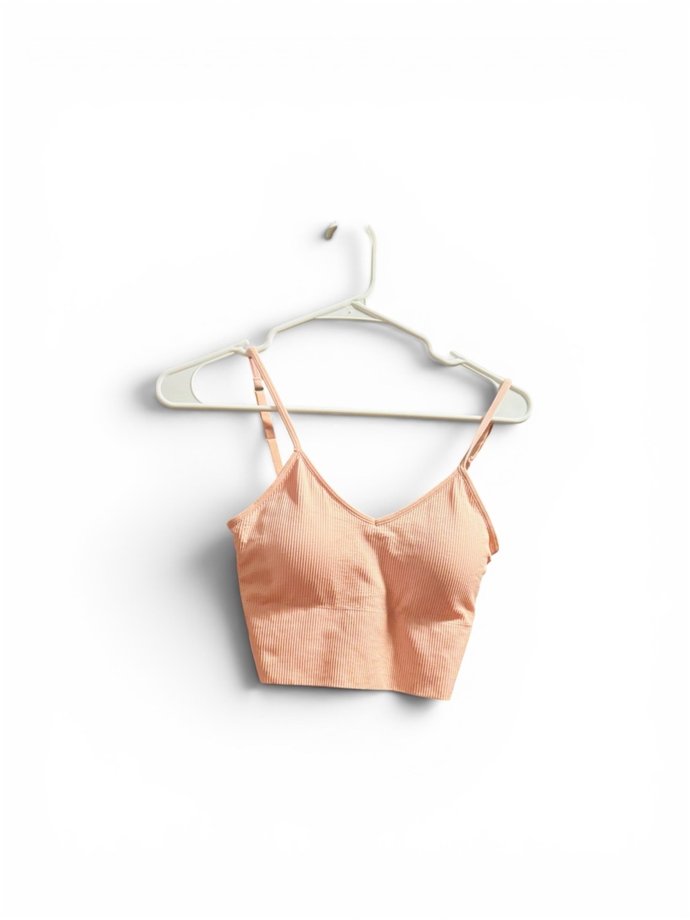 Source Unknown Peach Ribbed Crop Cami